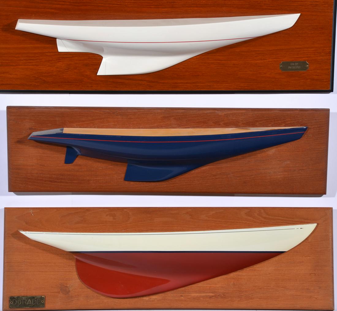 3 half-hull ship models: Dorade, US 22 Intrepid, (1 of 1)