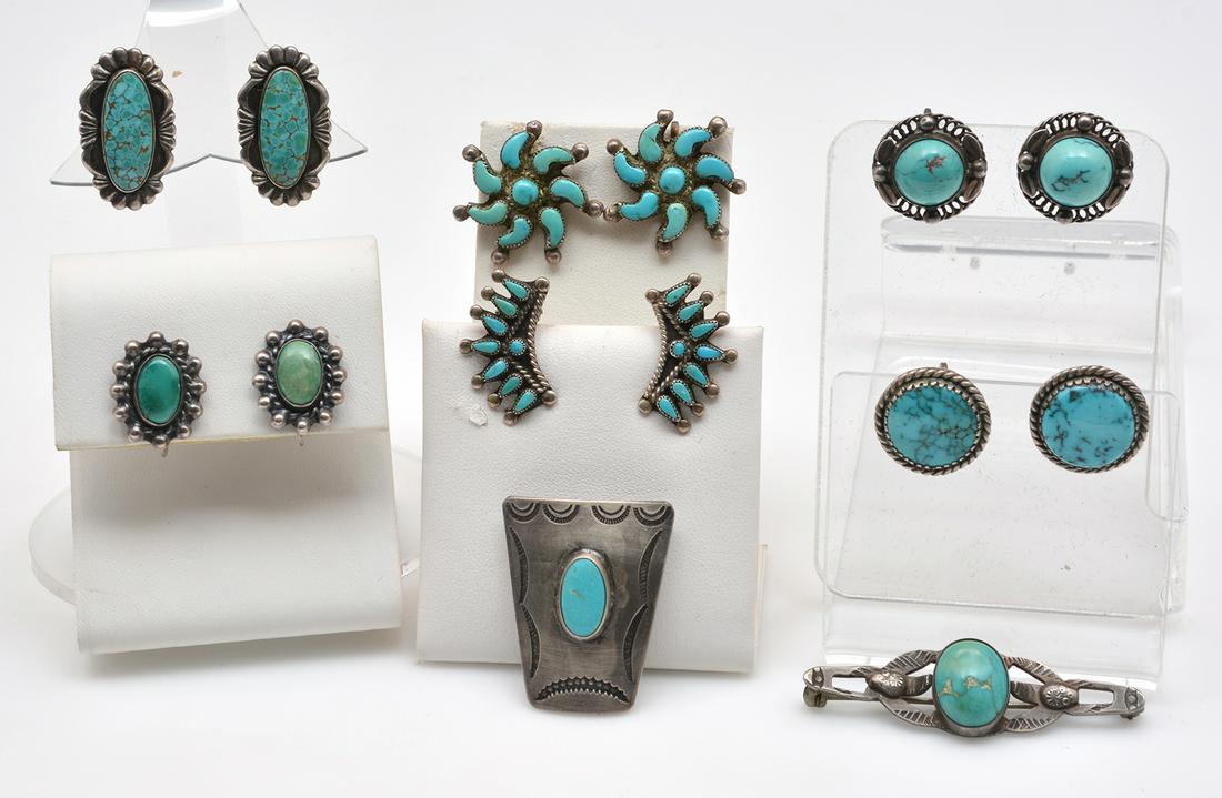 Native American sterling silver and turquoise jewelry (1 of 1)