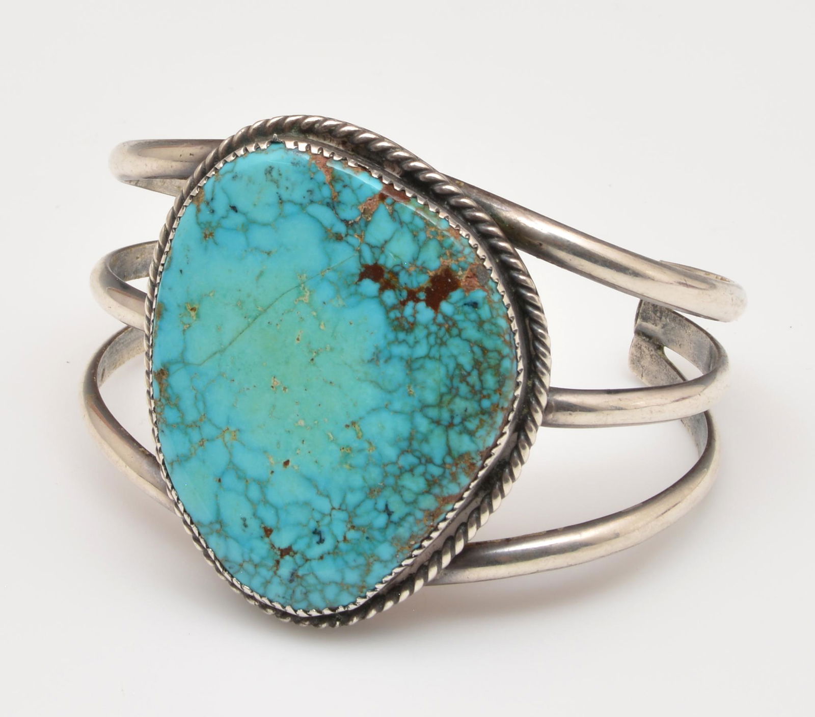 Native American turquoise & silver bracelet, signed (1 of 5)