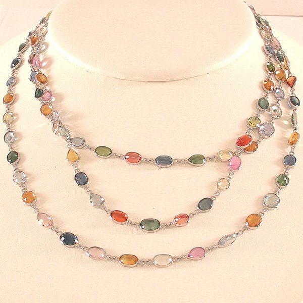 Multi-Color Sapphire Necklace