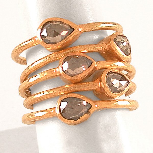 Stackable Champagne Diamond Rings