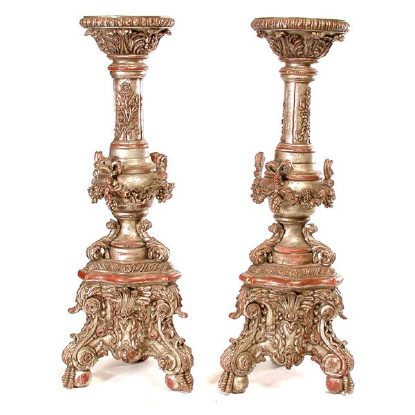 19th. C Italian Baroque Revival Painted Torchieres