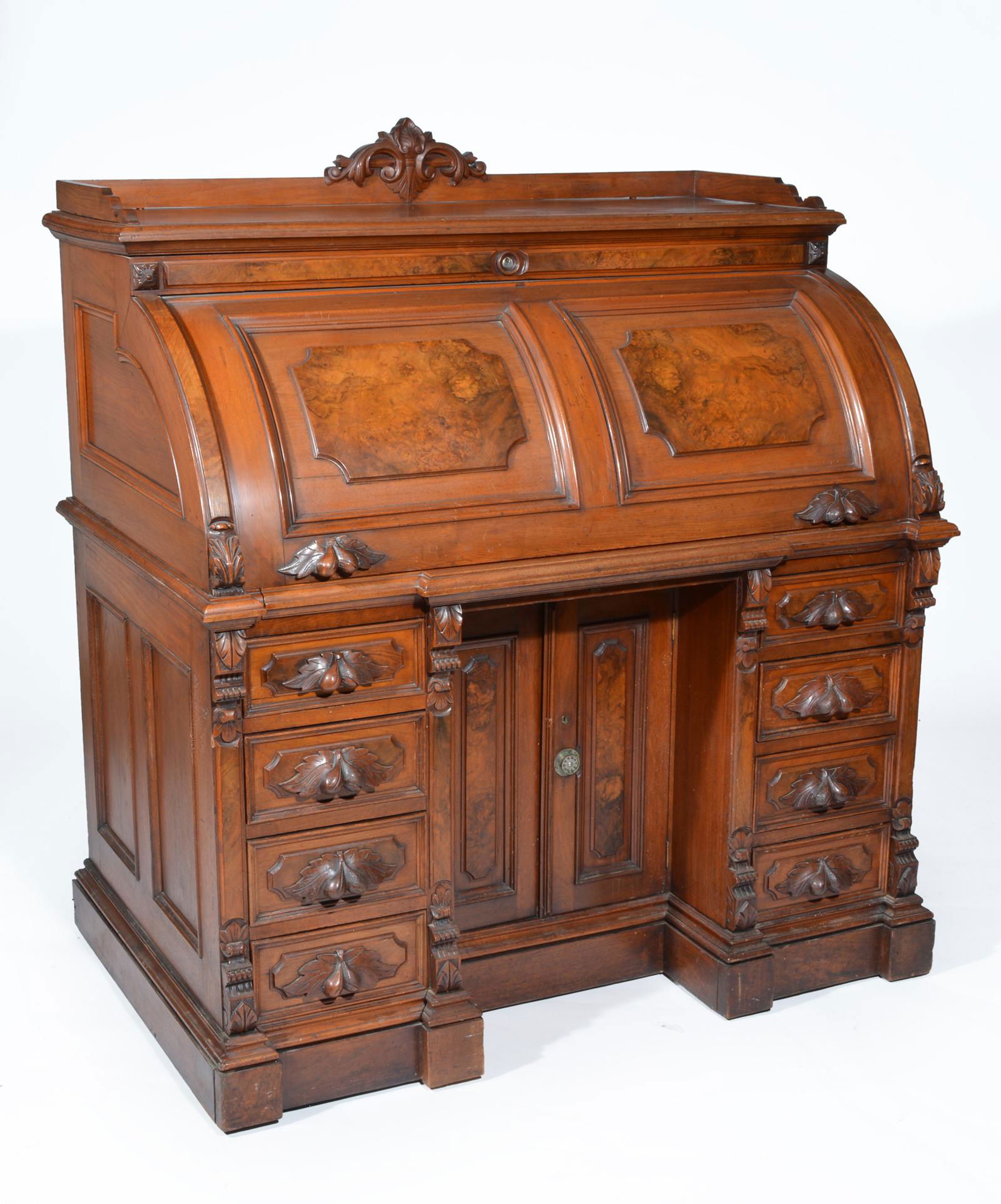 Victorian Walnut Cylinder Roll Desk (1 of 4)