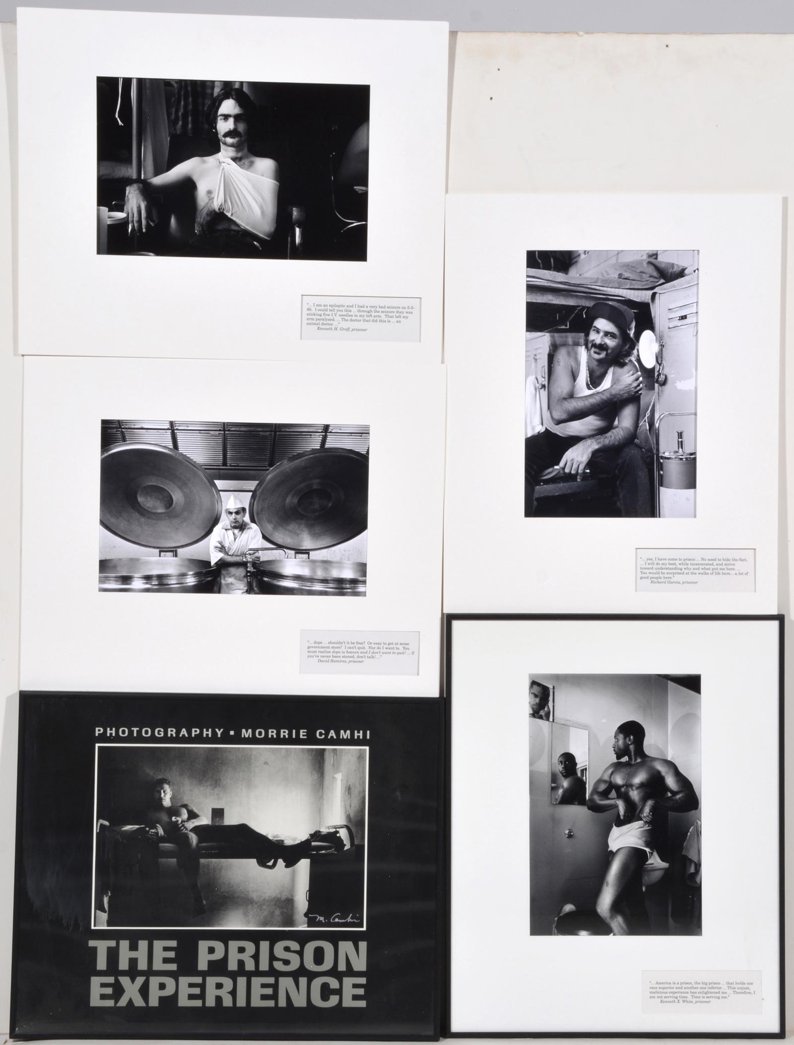 Morrie Camhi, photographer, "Prison Experience" series: Morrie Camhi (American, 1928-1999), lot of photographs and photographic materials from the artist's estate, primarily related to his series "The Prison Experience", to include: appx. 17 matted gelatin