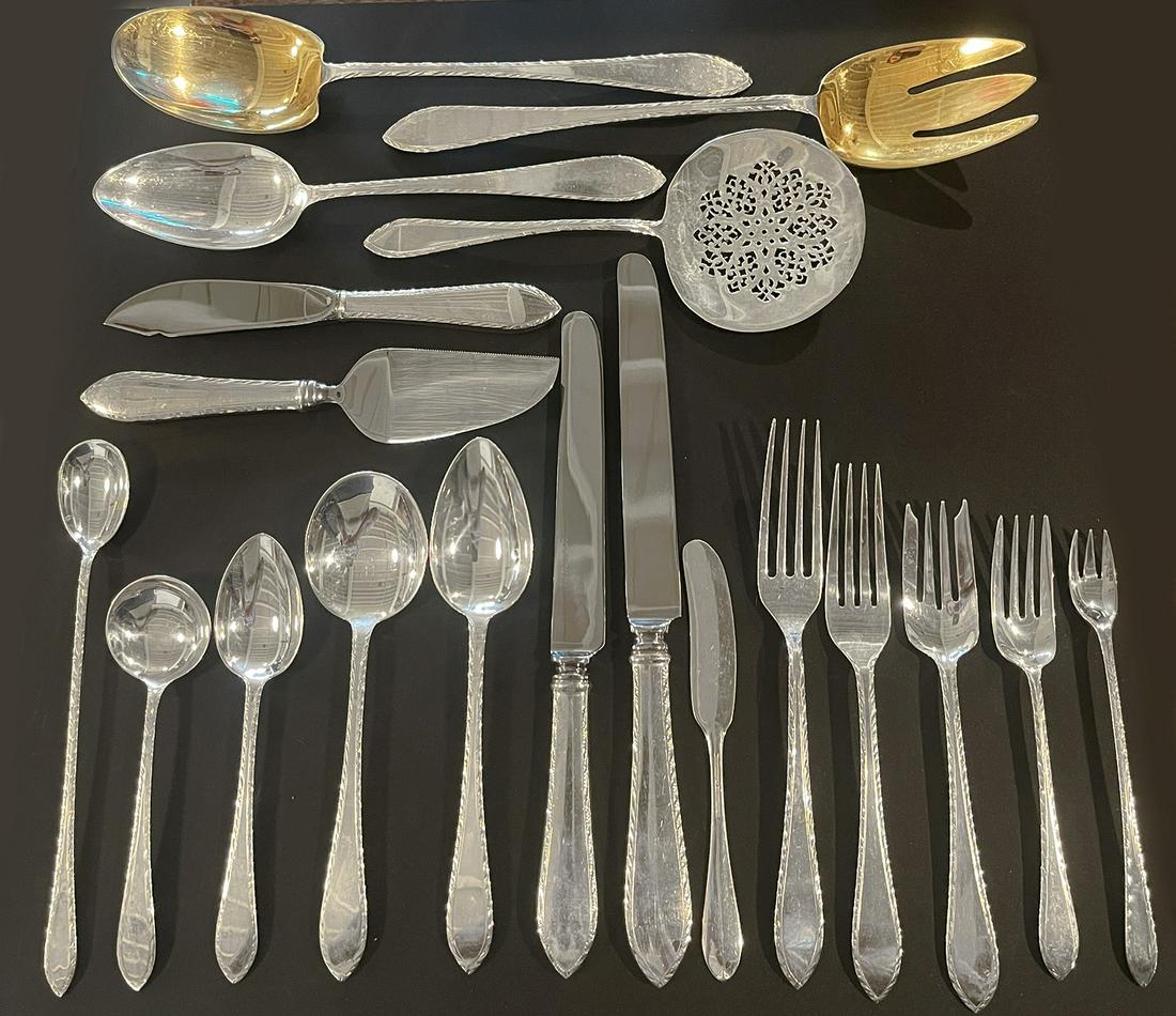 Tiffany Sterling Flatware Svc, "Feather Edge", 175 pcs. (1 of 5)