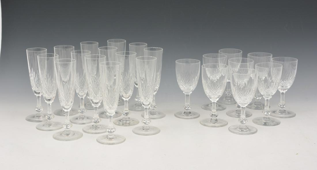 St. Luis Crystal Glasses: Champagne & White Wine: St. Luis Crystal Glasses: 14 Champagne (7") & 9 White Wine (5 3/4")