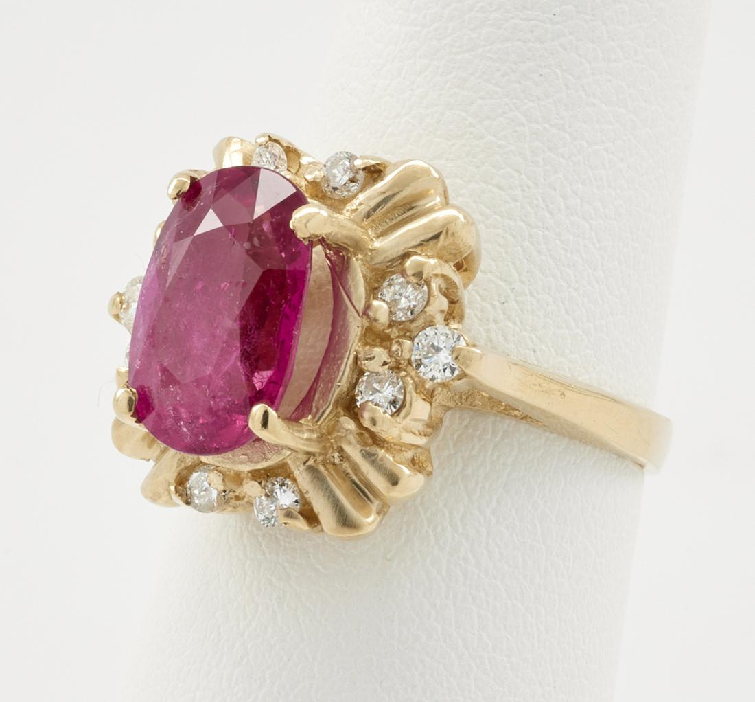 14k Yellow gold, 3.50ct ruby & diamond ring (1 of 3)