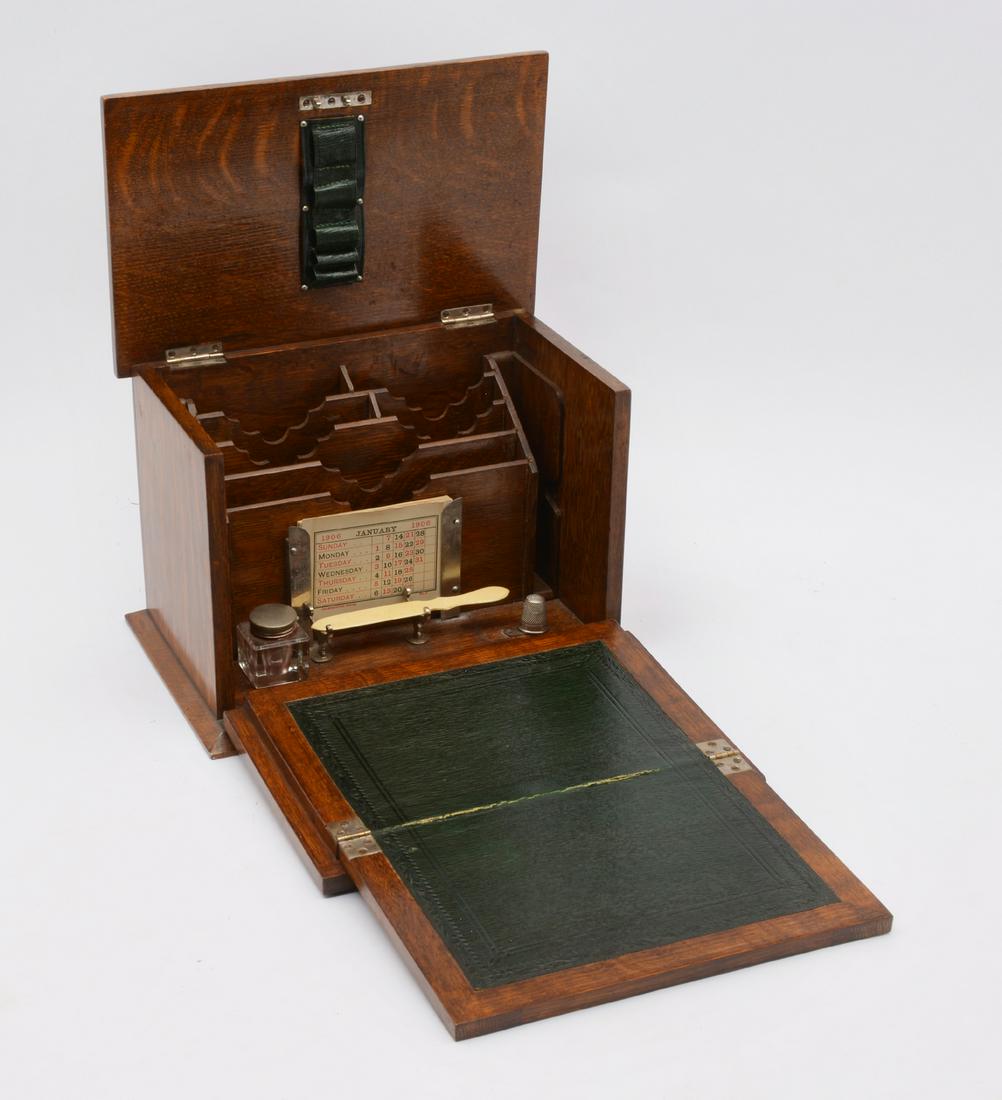 19th century English oak stationary cabinet (1 of 3)