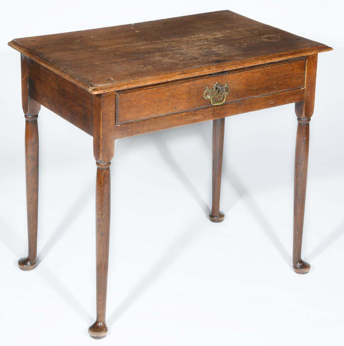 Early 19th century Queen Anne style oak side table (1 of 4)