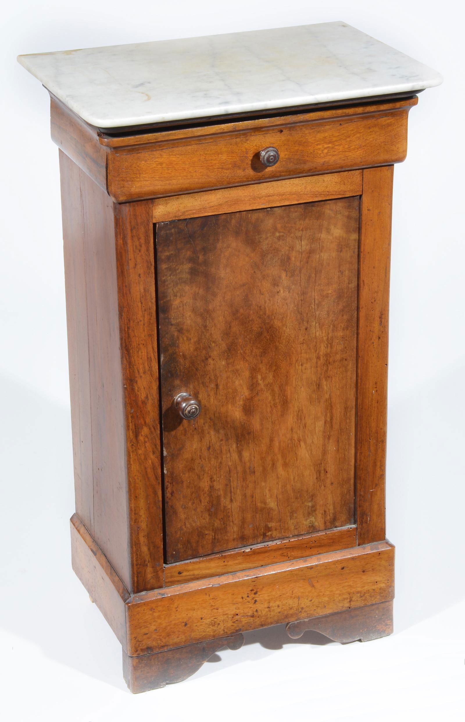19th c. marble top mahogany single door cabinet (1 of 2)