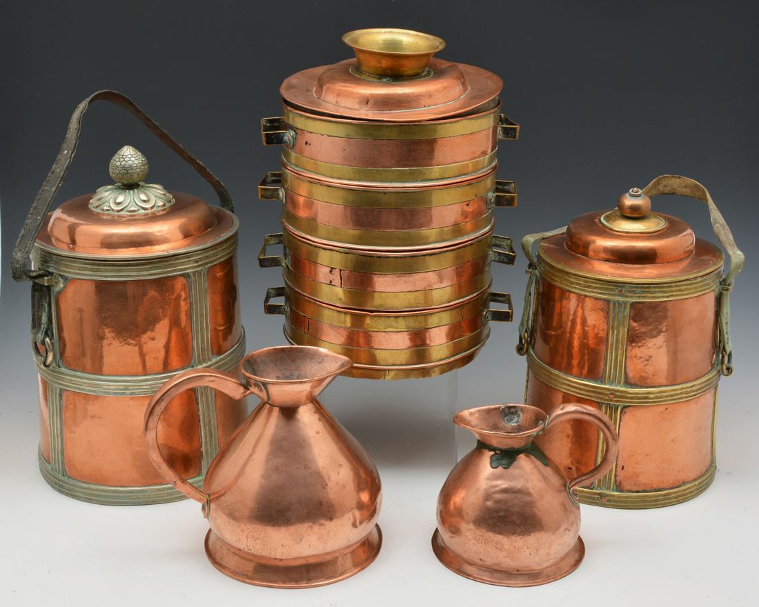 Grouping of 19th c English polished copper (1 of 1)