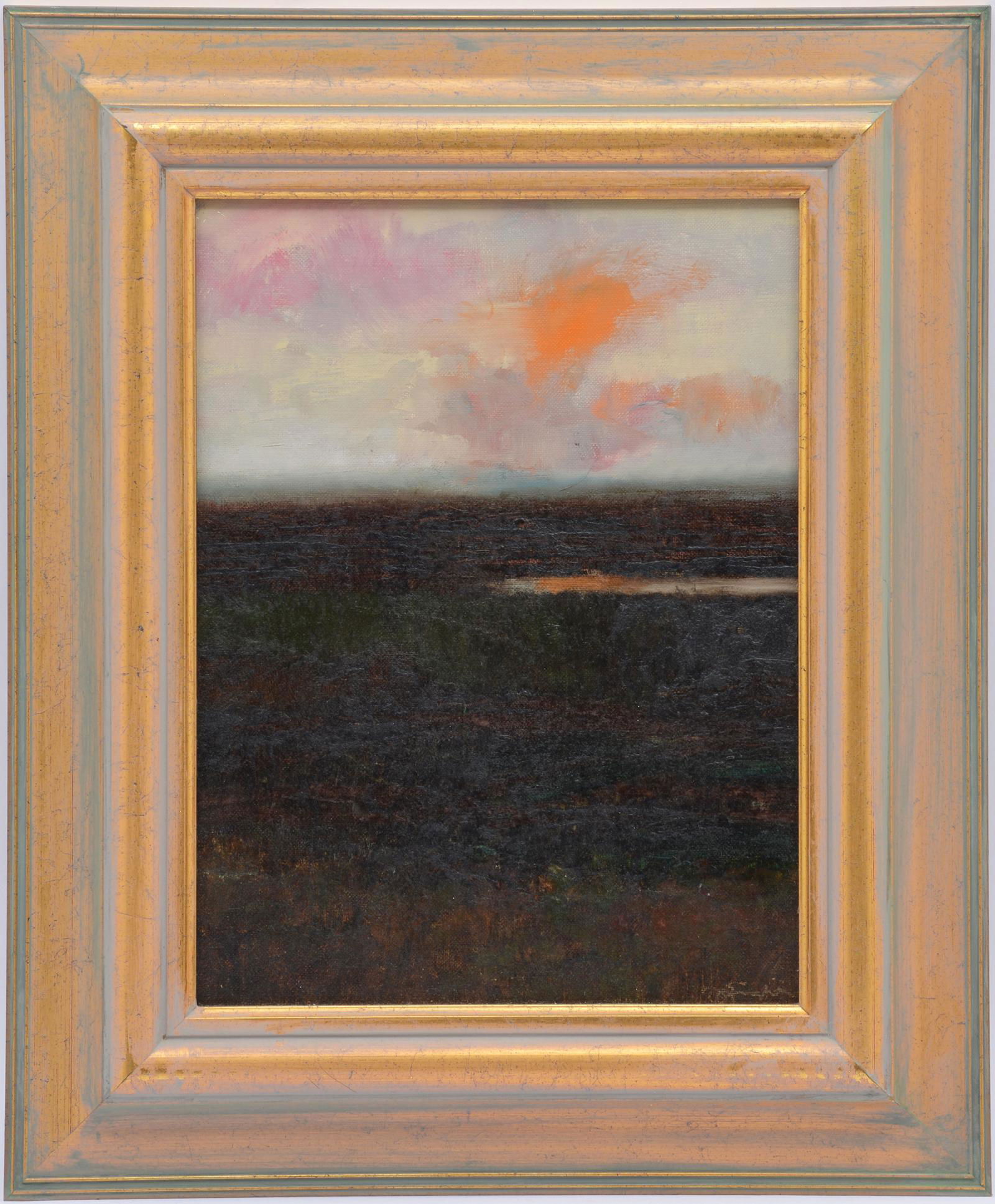 Mark English, "Wet Fields", oil on board (1 of 3)