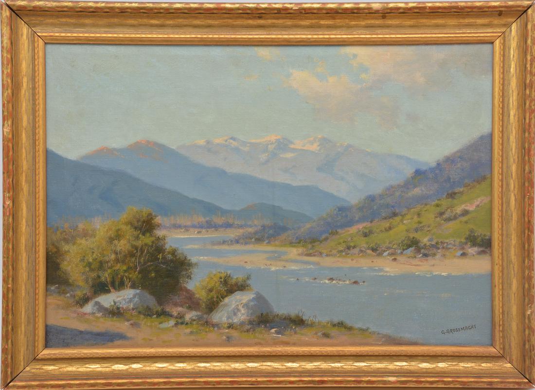 G. Grossmacht, Mountain lake landscape, oil on canvas (1 of 3)