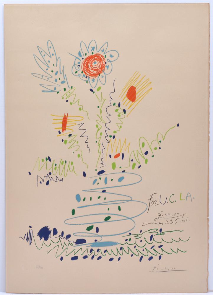 Pablo Picasso, Fleurs (for U.C.L.A.) 1961, lithograph (1 of 6)
