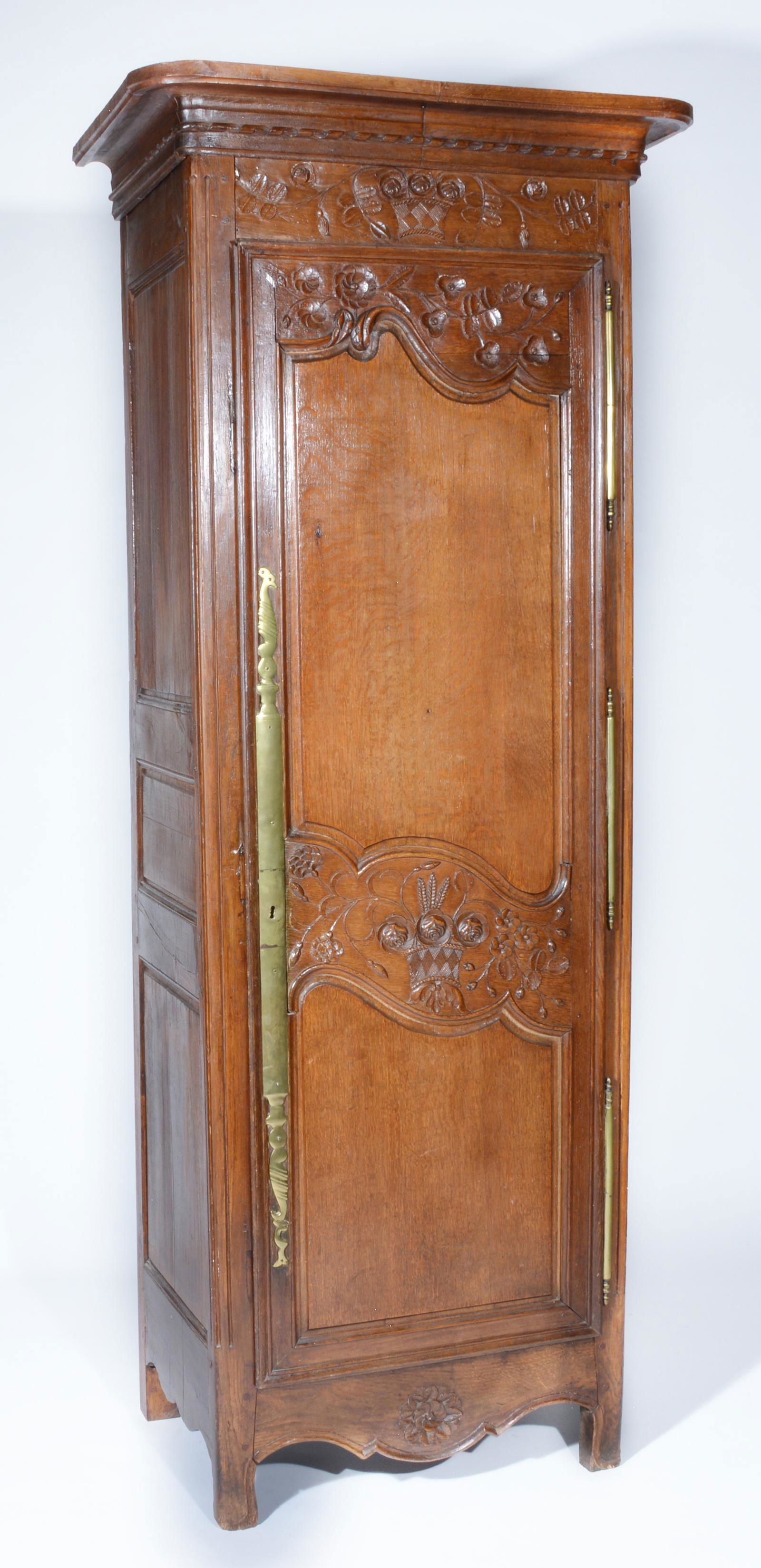 18/19th century French oak single door armoire (1 of 4)