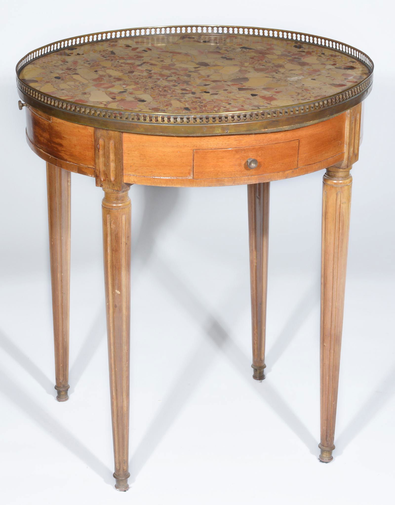 19th century French marbletop round side table (1 of 3)