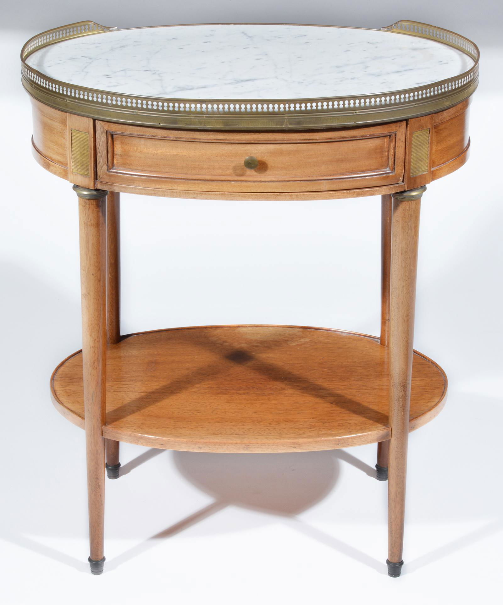 19th century French marbletop oval side table (1 of 2)