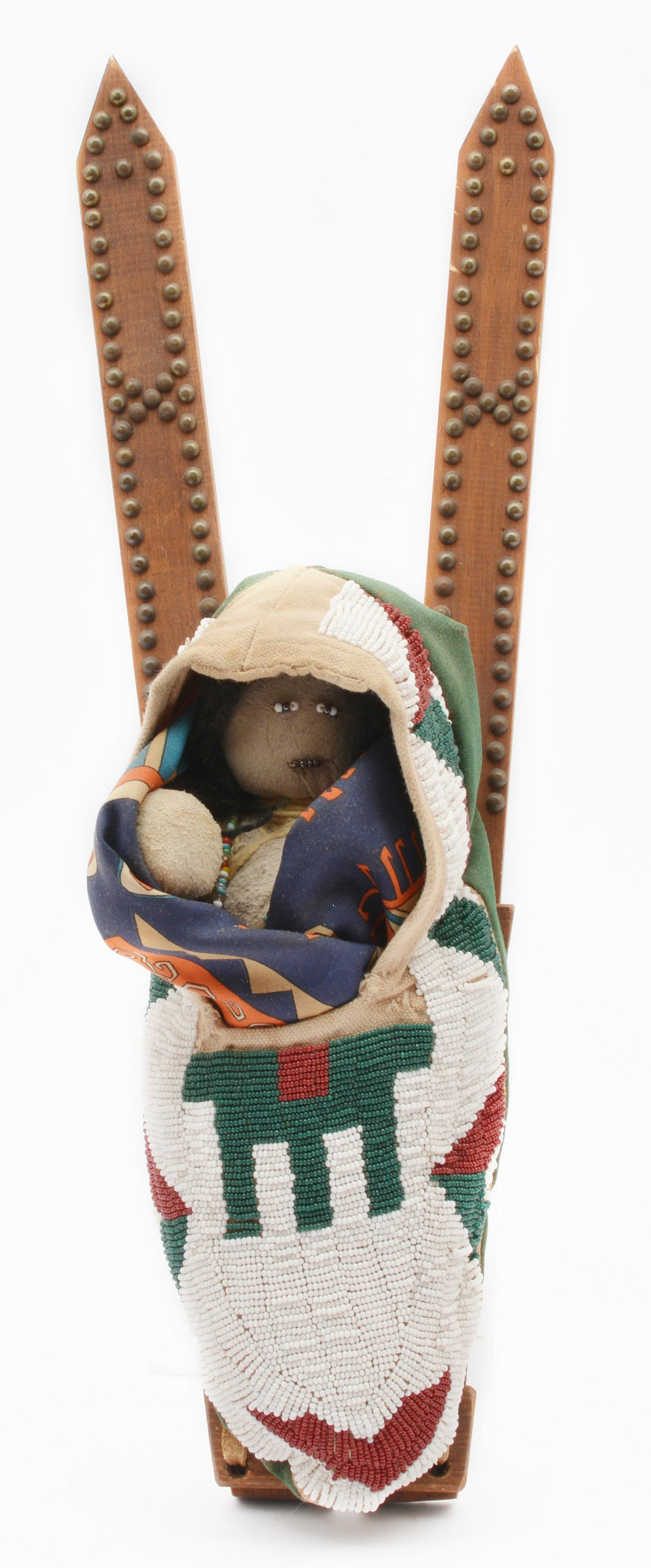 Cheyenne Native American child's cradle with papoose (1 of 5)