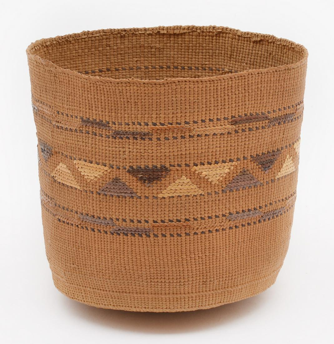 Tlingit Native American polychrome cylindrical basket (1 of 4)
