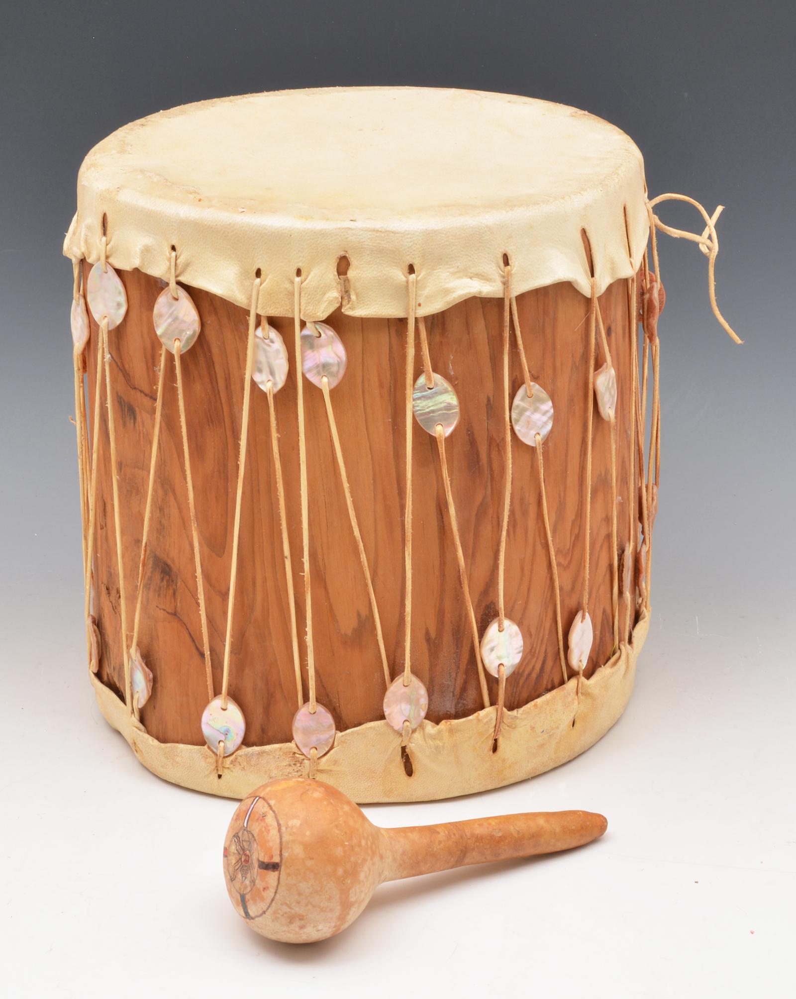 Cochiti Pueblo Native American Drum cedar & abalone (1 of 3)