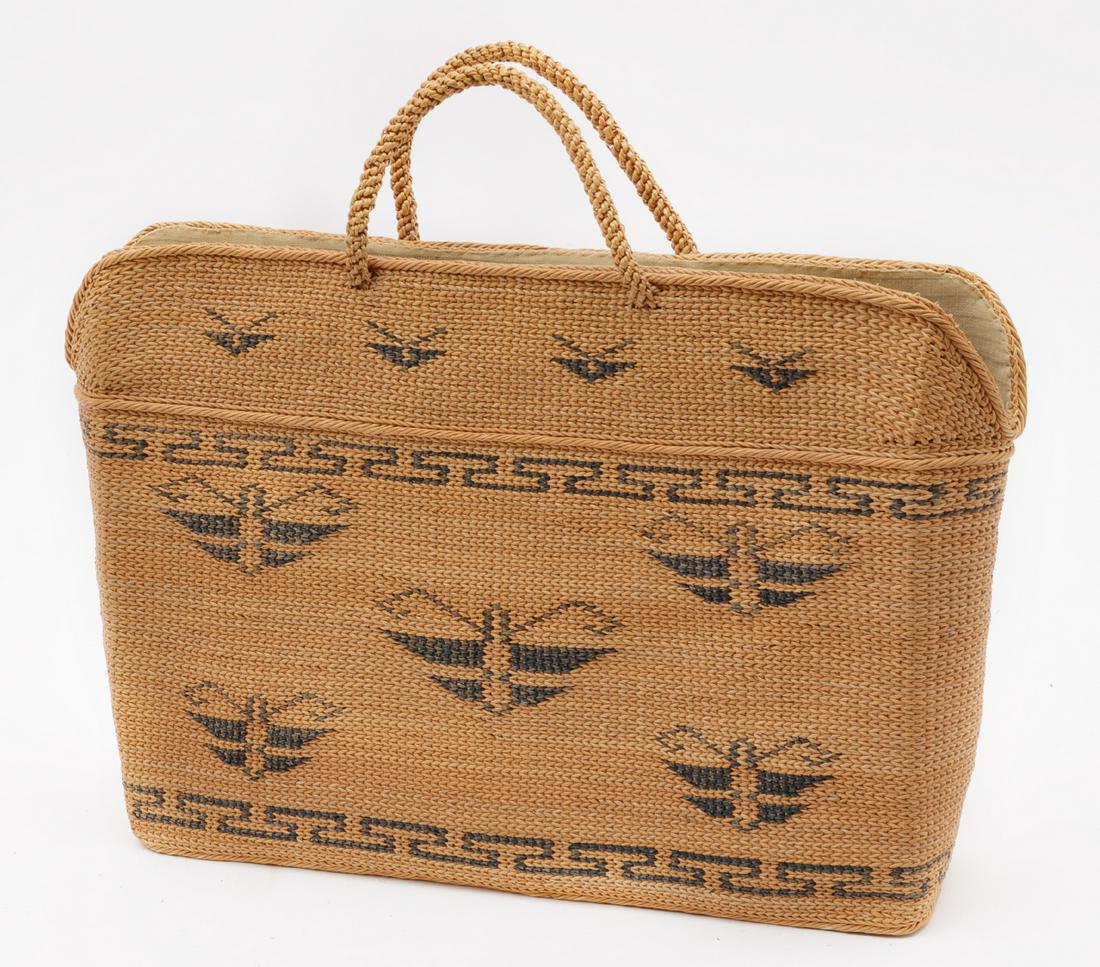 Siletz (Salish) Native American basketry purse (1 of 3)