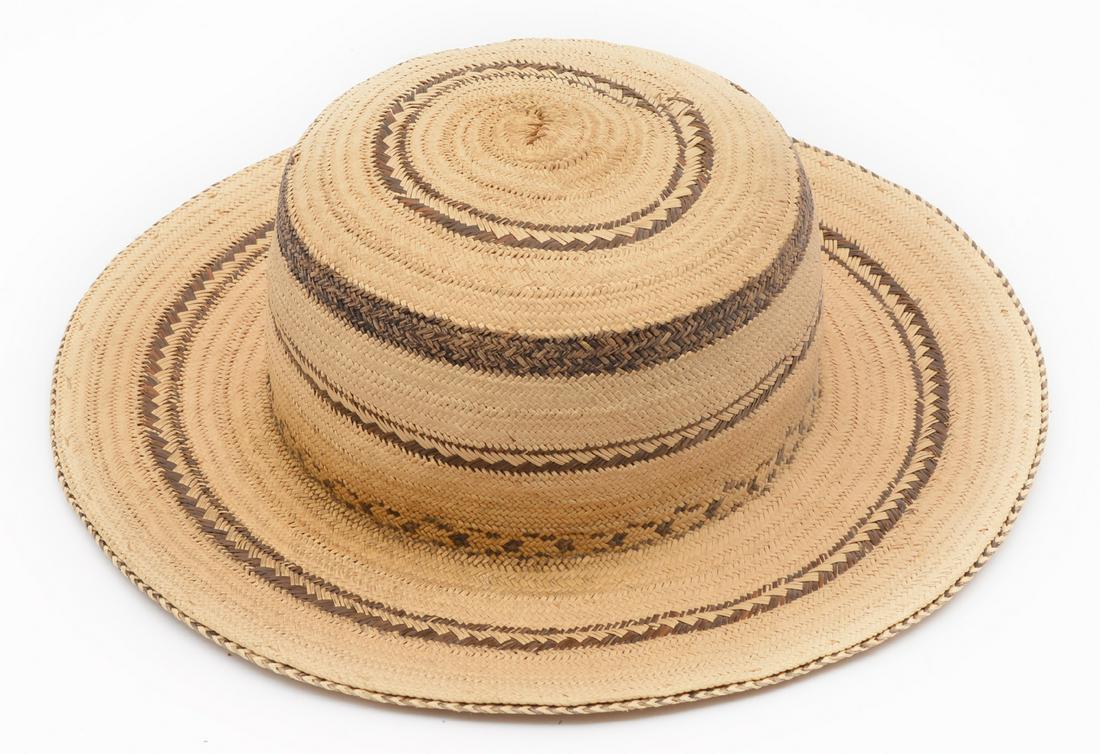 Papago or Pima Native American flat rimmed hat (1 of 3)