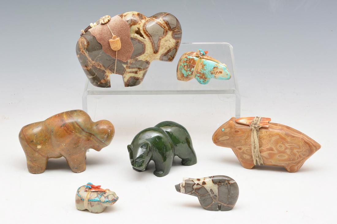 7 Native American stone animal carvings (1 of 1)