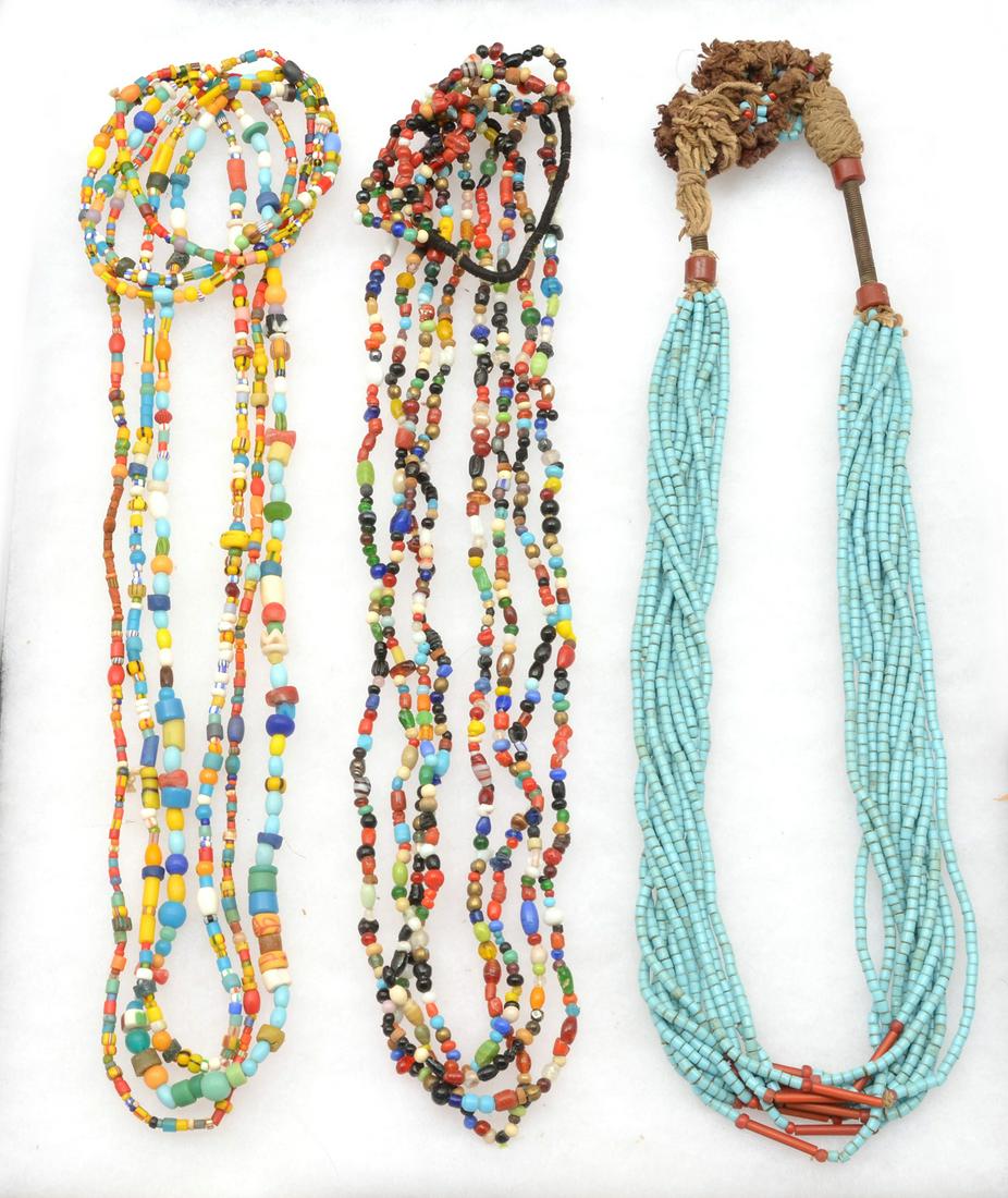 Native American turquoise & colored beadwork necklaces (1 of 2)