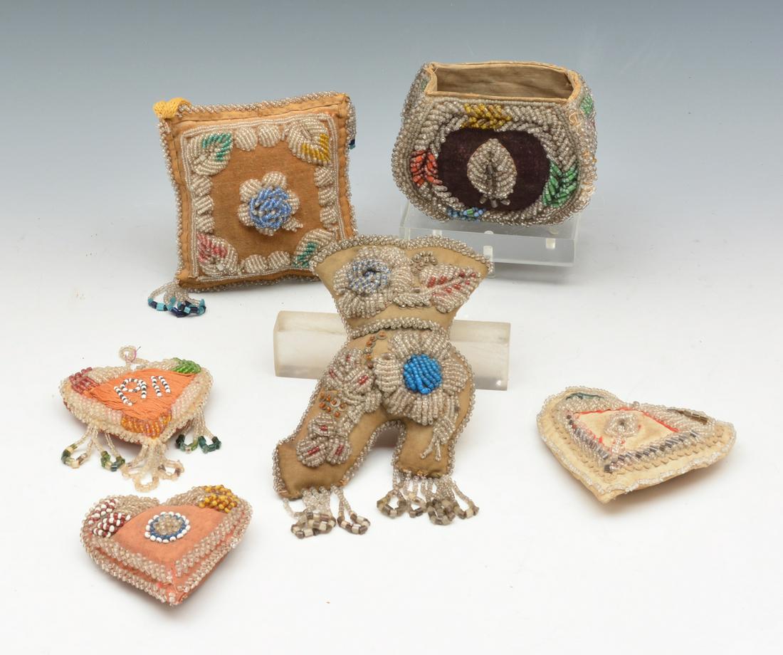 Grouping of 6 Victorian beaded objects (1 of 1)