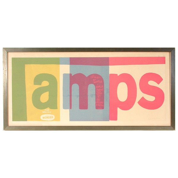 Sister Mary Corita Serigraph, amps: SERIGRAPH. Corita Kent / Sister Mary Corita (American, 1918 - 1986), 'amps', with prose of Camus, signed 'Sister Mary Corita' lower right, serigraph, 17"h x 37 1/2"w, in good condition.