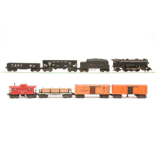 Lionel No. 1666, 2500, 3470, x3464, x2454, 6411, 4: TRAIN. Lionel train set including: Ste+T 1666, 6 Lionel Freight Cars (2500, 3470, x3464, x2454, 6411, 4776).
