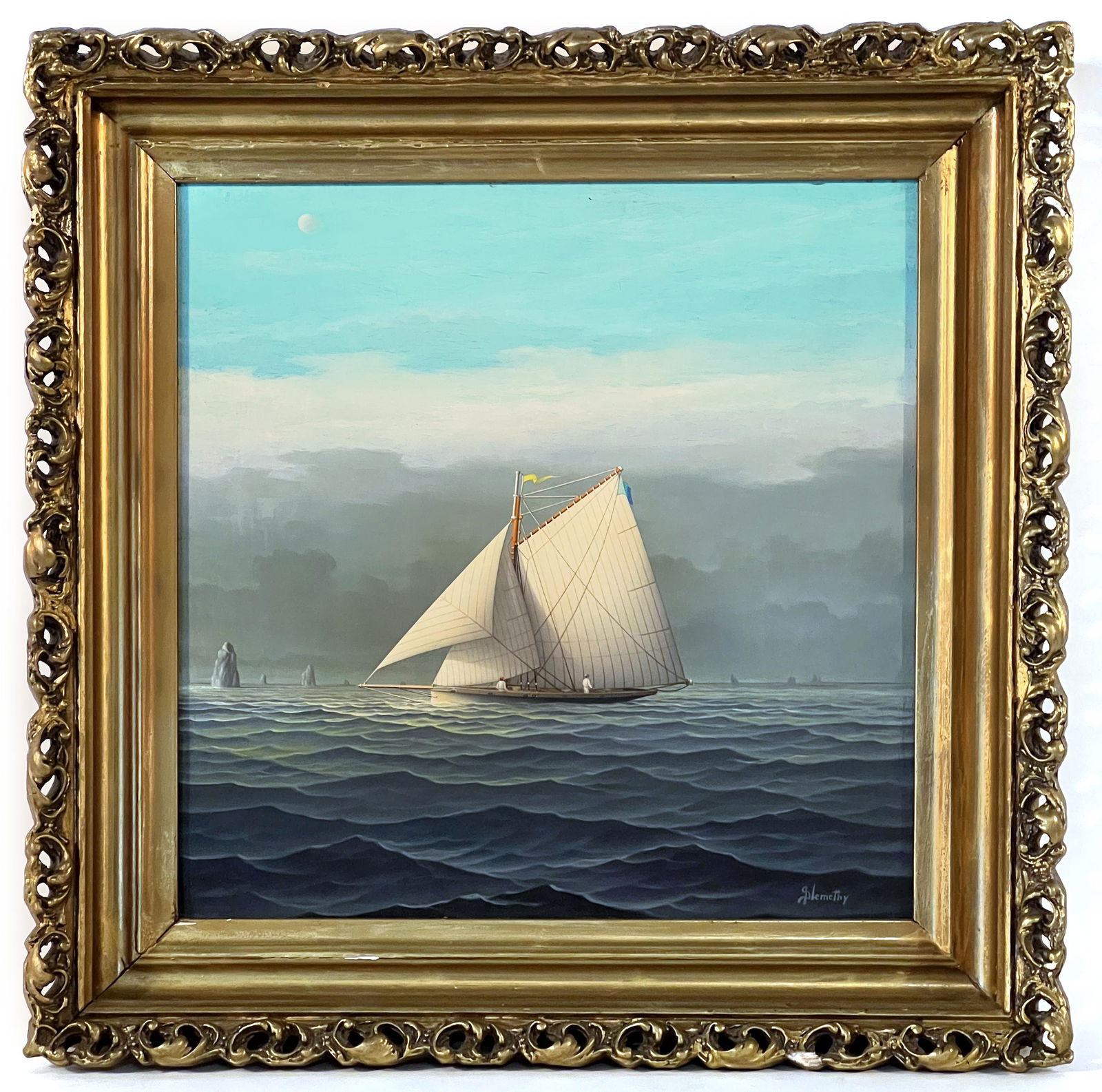 George Nemethy, Sailboat at Dusk, oil on board (1 of 4)