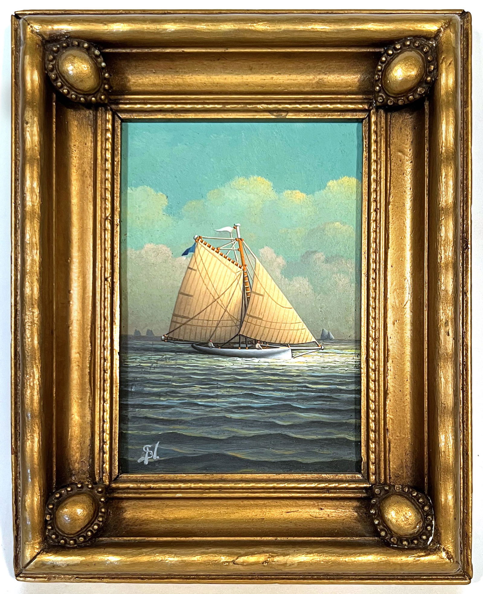 George Nemethy, Sailing Sloop, oil on board (1 of 4)