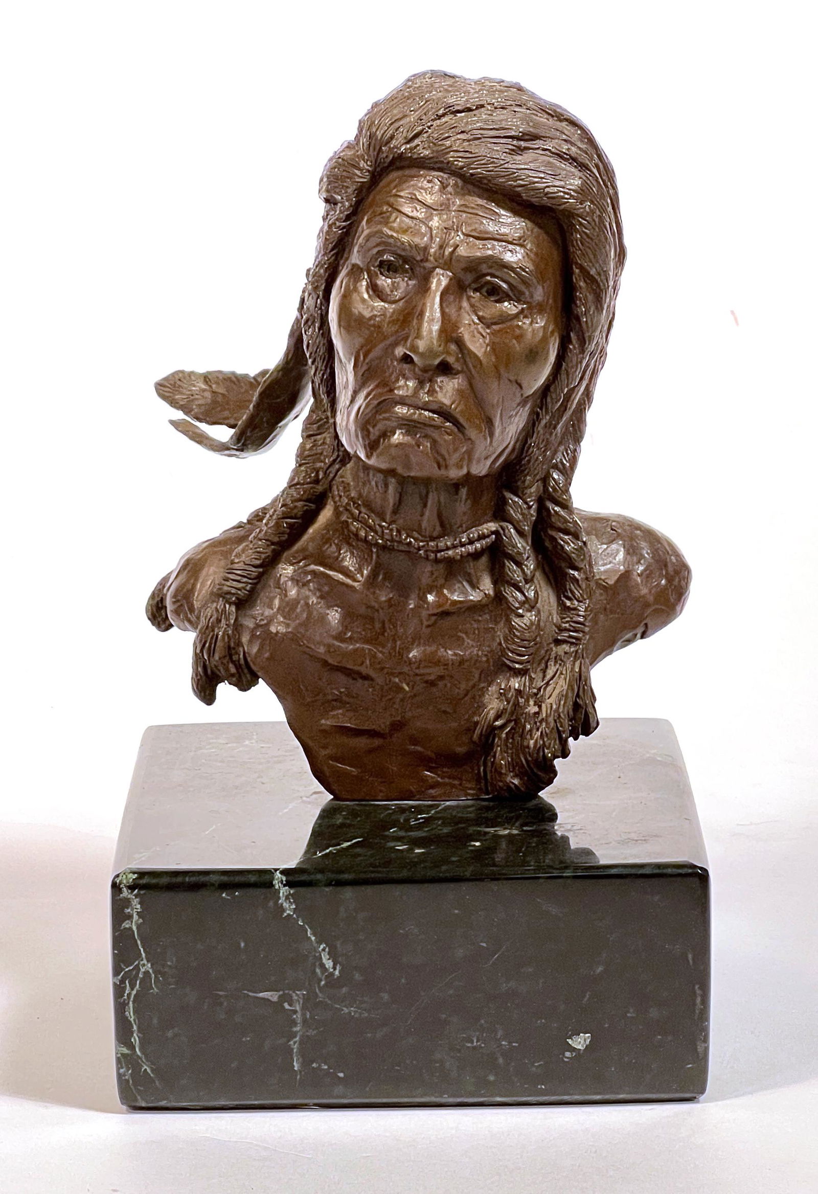 Baldwin Bronze, Native American Warrior Bust (1 of 4)