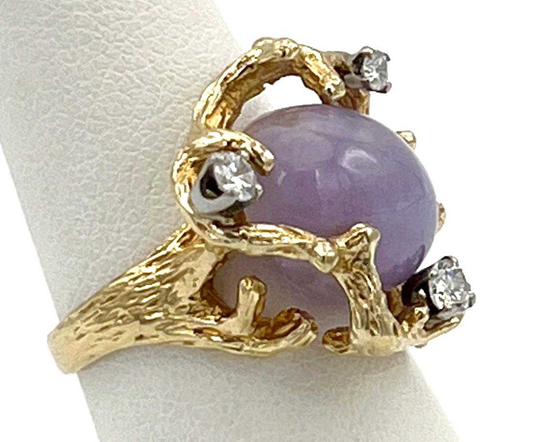 14kyg Lavender Jade & Diamond Ring (1 of 4)
