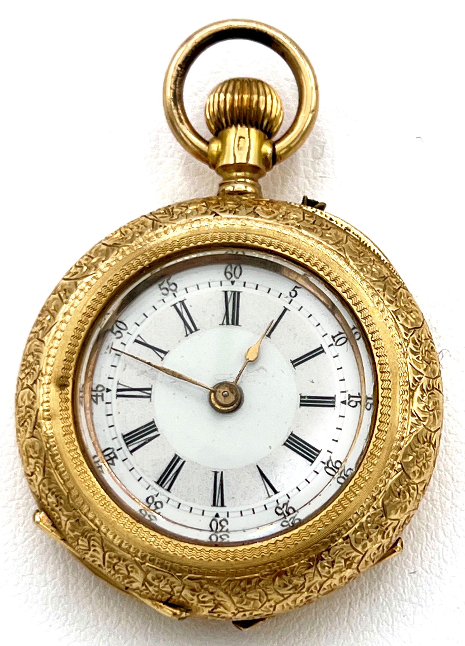 Locle Ladies 18k Demi Hunter Pocket Watch (1 of 5)