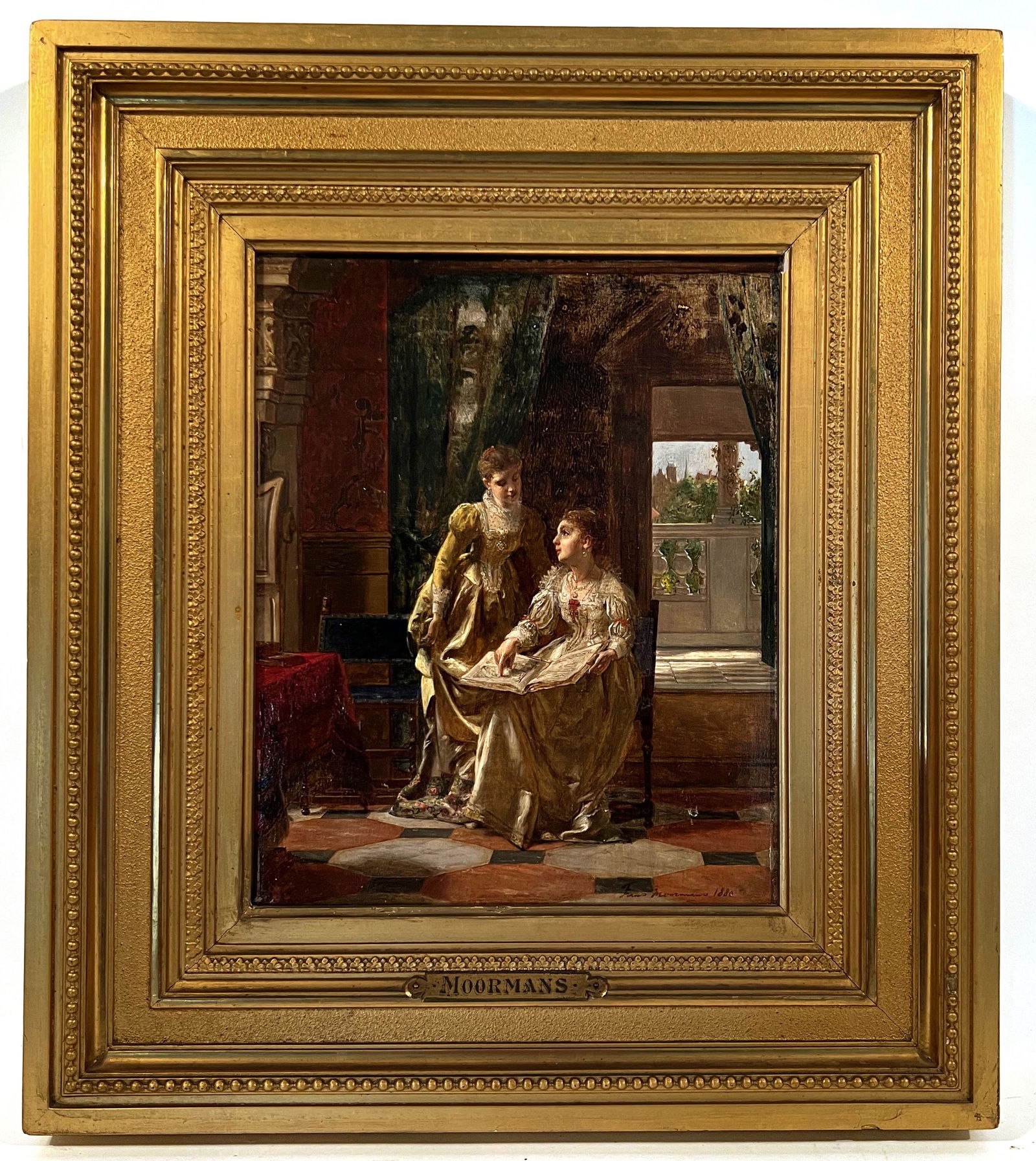 Franz Moormans, Interior Scene, oil/panel (1 of 4)