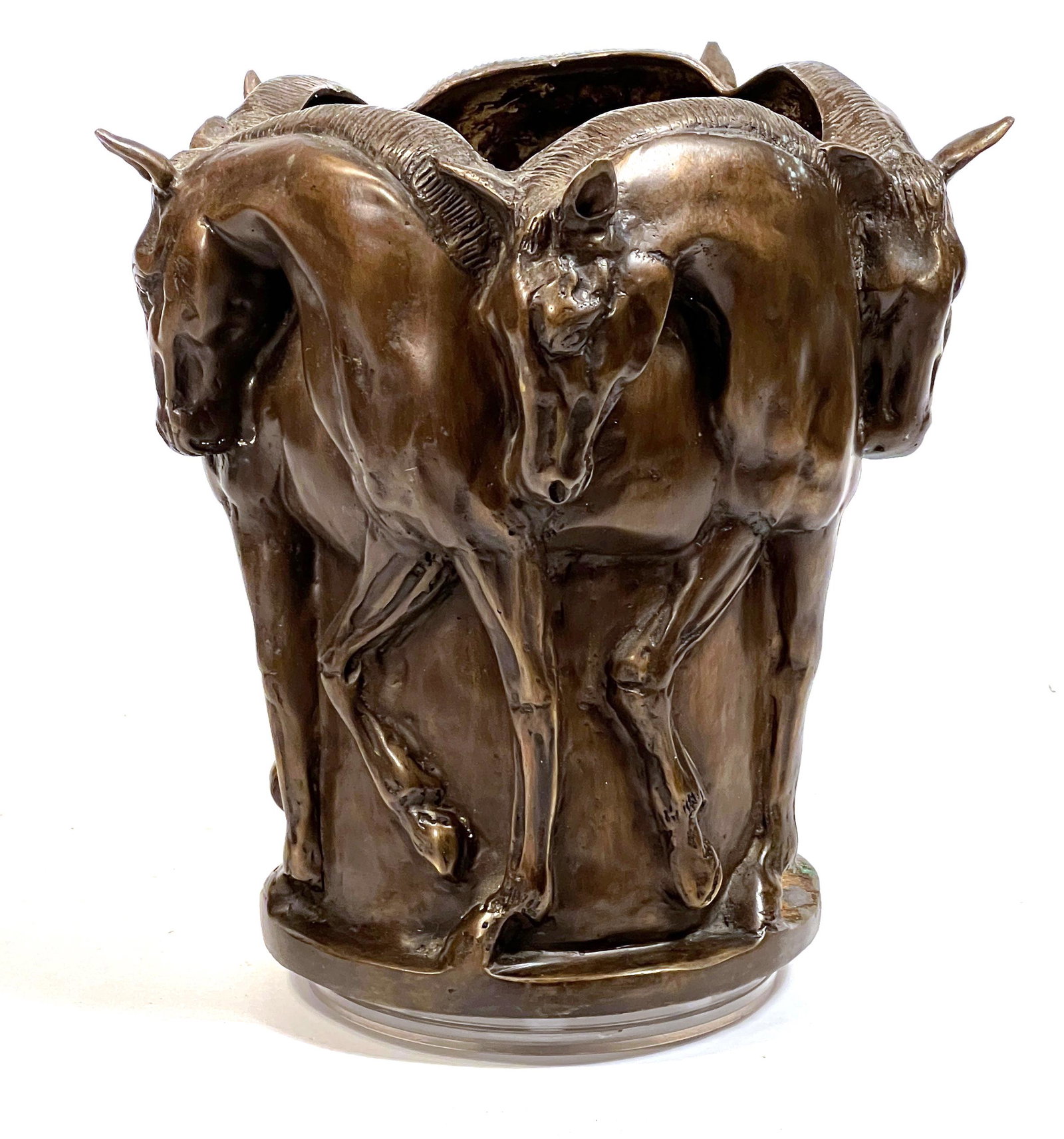Art Deco Style Bronze Vase, after Milo, 5 Horses (1 of 4)