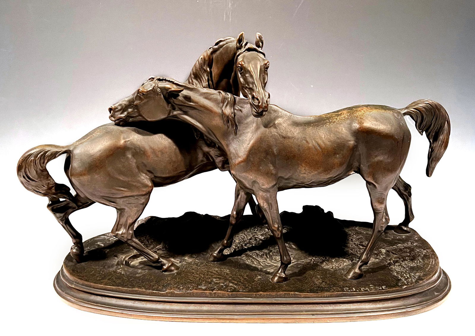 After Pierre Jules Mene, Bronze, L'ACCOLADE (1 of 4)