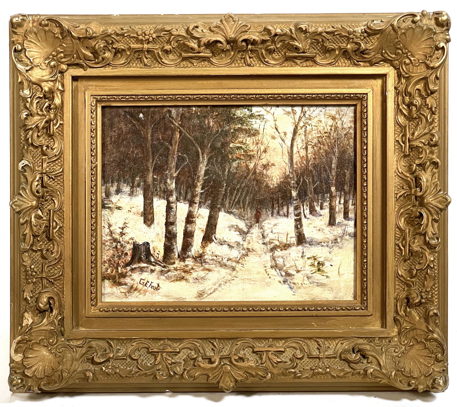 G.E. Foote, Winter Woods, oil on board (1 of 4)