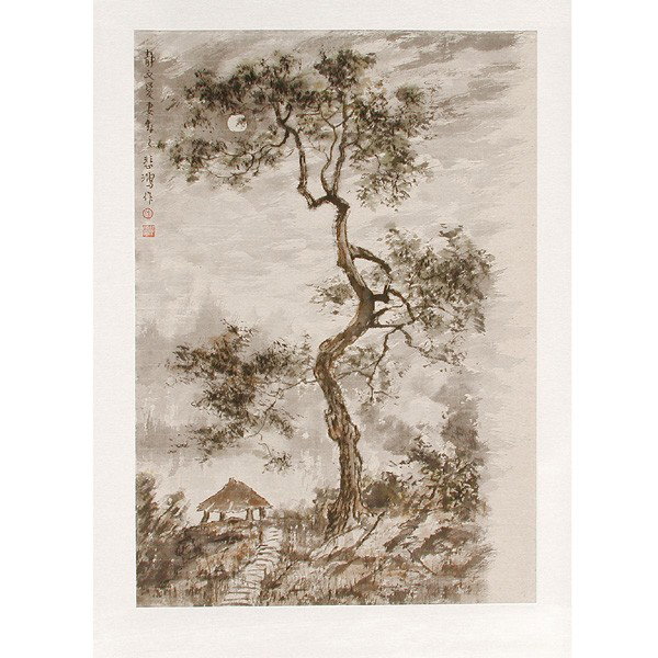 Xu Beihong painting scroll: SCROLL. Xu Beihong painting scroll, hanging scroll, ink and color on paper, signed with two seals of the artist, 30" x 21".