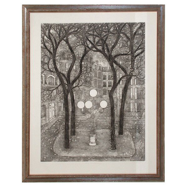 Cuca Romley (Spanish/American, b. 1933), Place Fur: ENGRAVING. Cuca Romley (Spanish/American, b. 1933), Place Furstenberg, 123/200, signed lower right, 27 1/2" x 21", very good condition, not examined out of the frame.