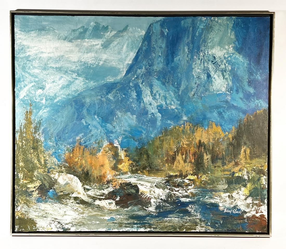 Robert Elsocht, Yugoslavian Mountain Landscape, o/c (1 of 3)