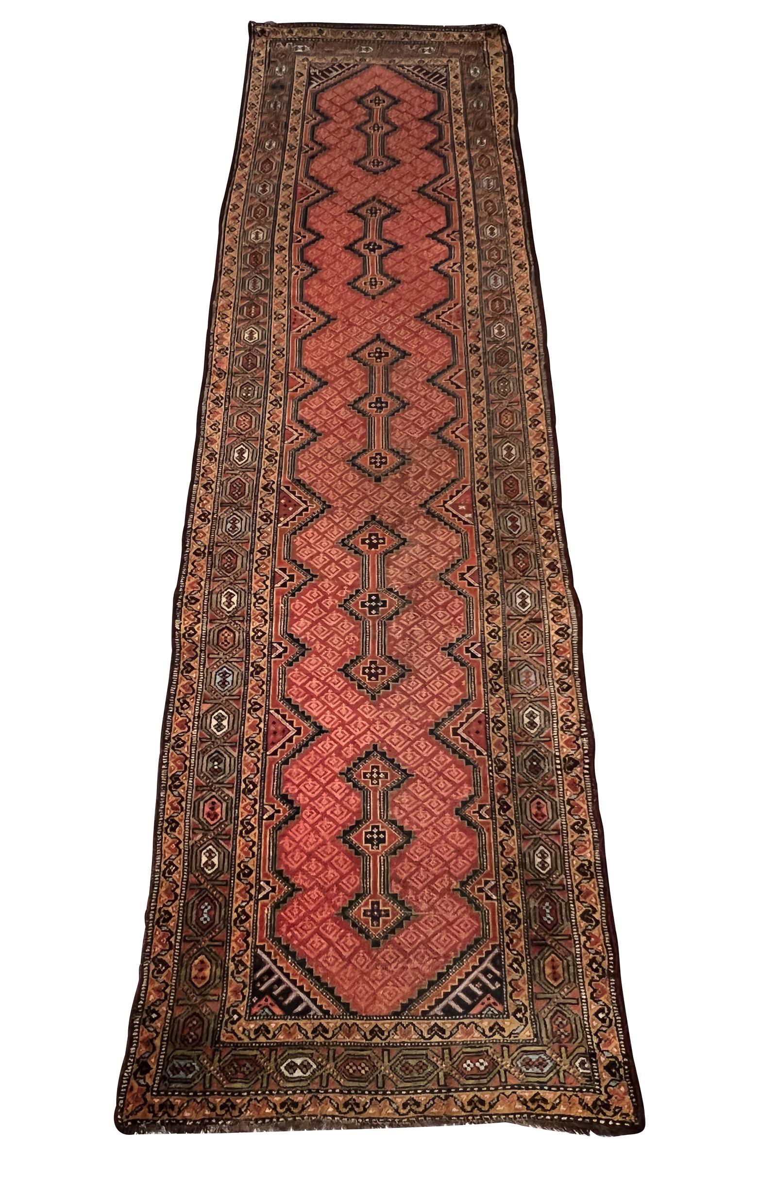 Antique Hall Runner, 12'4" x 3'3" (1 of 3)