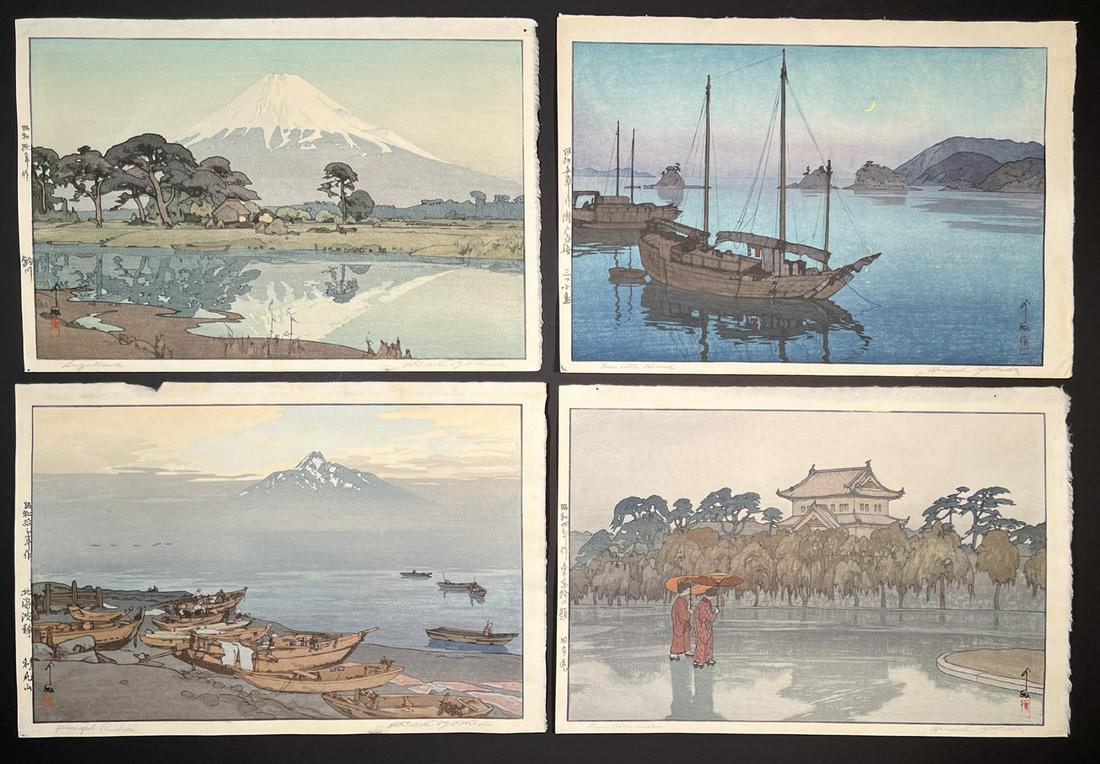 Hiroshi Yoshida (1876 - 1950), 4 Japanese Woodblock Prints (1 of 6)