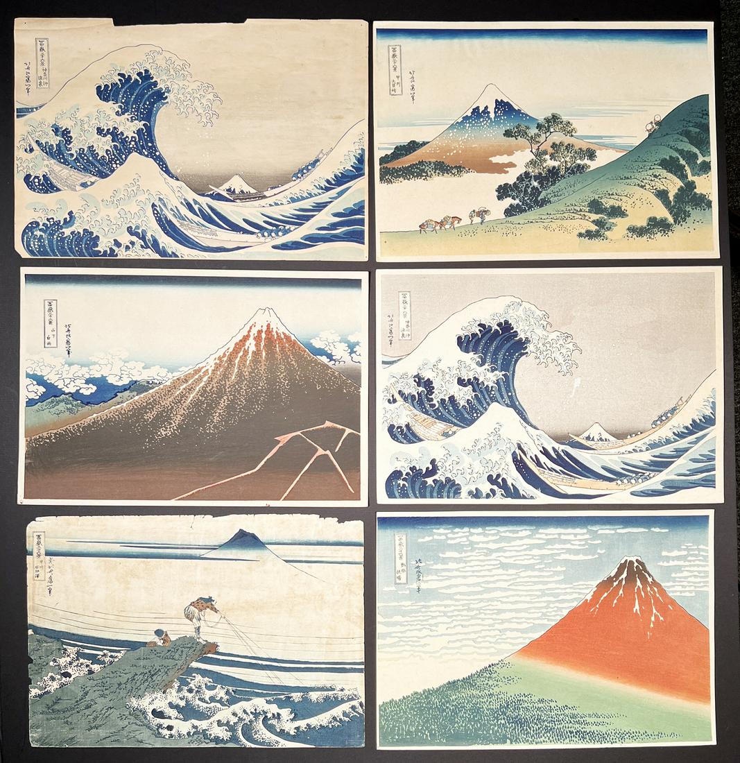 Hokusai, 6 Japanese Woodblock Prints, later images (1 of 5)