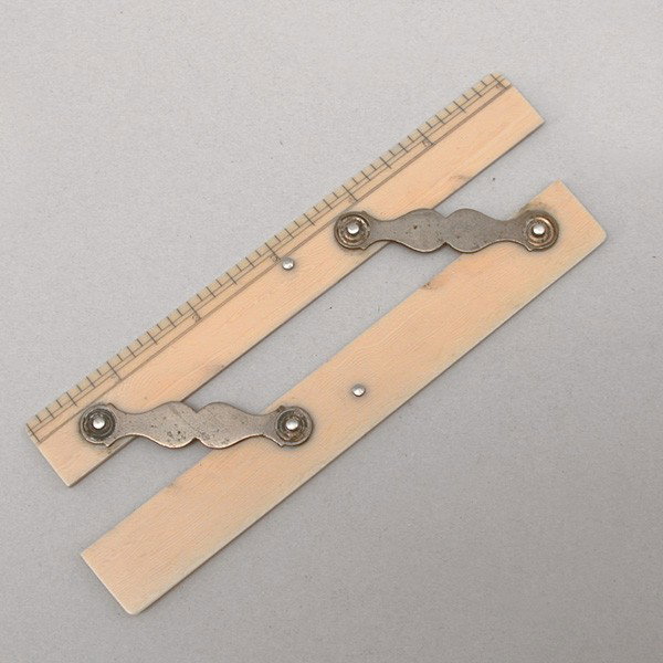 Antique Ivory and Brass Parallel Rule, 6 inches: RULE. Antique Ivory and Brass Parallel Rule, 6 inches long with Inch edge scale. Very slight bow, otherwise fine condition.