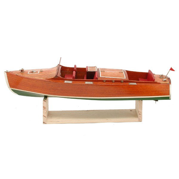 Chris Craft Speedboat Model, 36"L, battery operate: MODEL. Chris Craft Speedboat, 36"Long, Contemporary Wood Model, This hand made boat was made from a kit. Flawless workmanship, Battery Operated Motor.