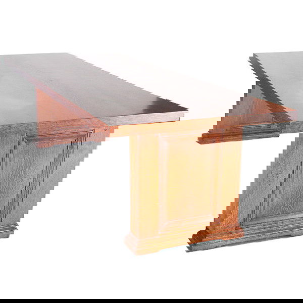 59 Oak Double Pedestal Library Table