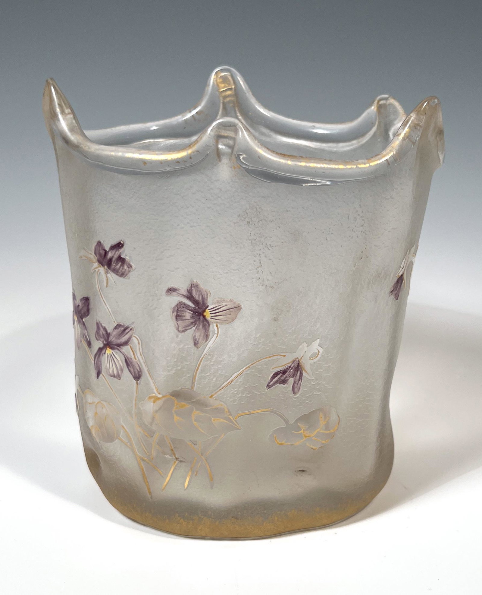 Saint Denis Art Nouveau Iris Decorated Vase (1 of 6)